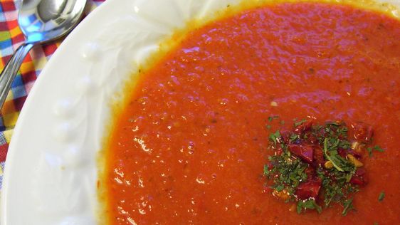 Tomato And Roasted Red Pepper Soup recipe