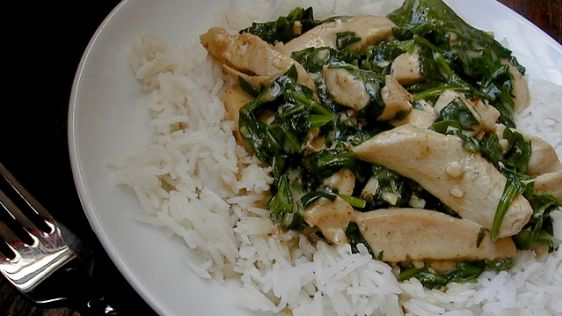 Garlic Curry Chicken Spinach recipe