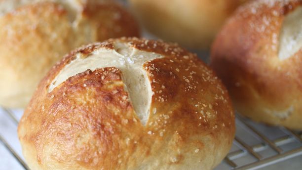 Bretzel Rolls Bavarian Pretzel Sandwich Rolls recipe
