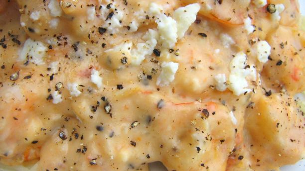 Andros Island Shrimp Baked In Tomato Sauce W Feta recipe