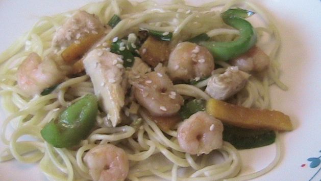 Pasta With Chicken And Shrimp recipe