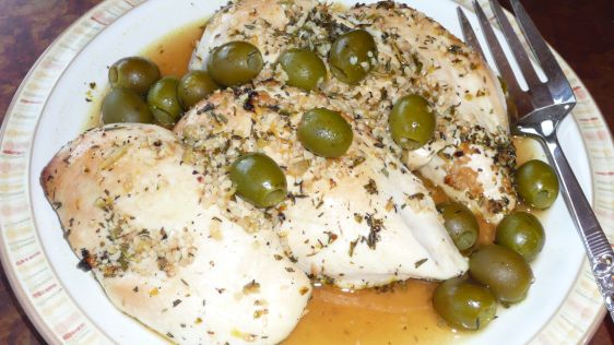 Roast Lemon Garlic Chicken With Green Olives recipe