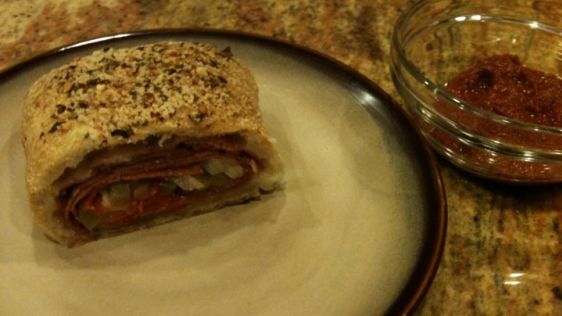 Spicy Meat And Cheese Stromboli recipe