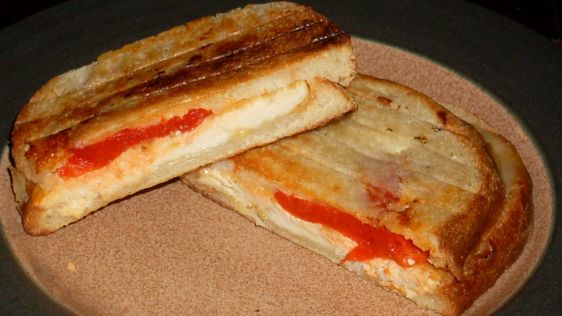 Chicken And Roasted Red Pepper Panini Style Sandwiches recipe