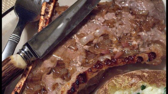 Broiled Steak With Shallot Butter recipe