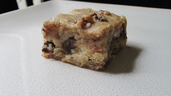 Banana Blondies With Chocolate Chips And Walnuts recipe
