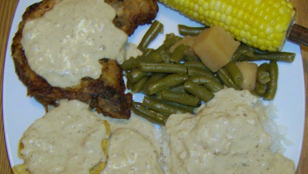 Southern Fried Pork Chops With Creamy Pan Gravy recipe