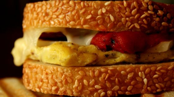 Red Pepper Egg And Provolone Panini recipe
