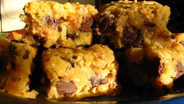 Chewy Chocolate Coconut Bars recipe