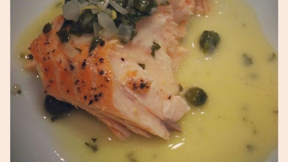 Salmon With Lemon Butter Caper Sauce recipe