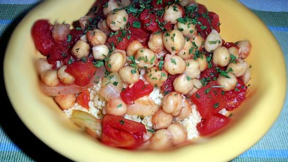 Stewed Tomatoes And Garbanzo Beans recipe