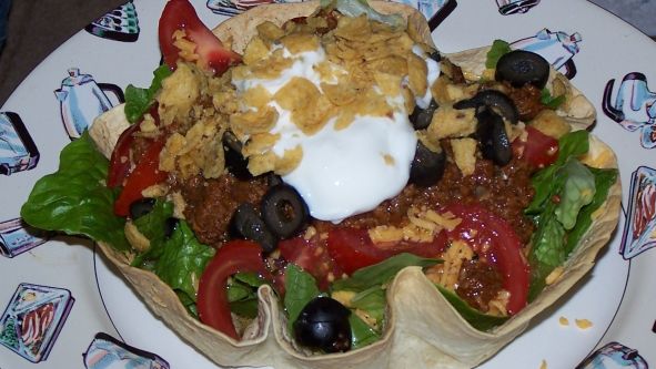 Taco Salad Tortilla Bowl recipe