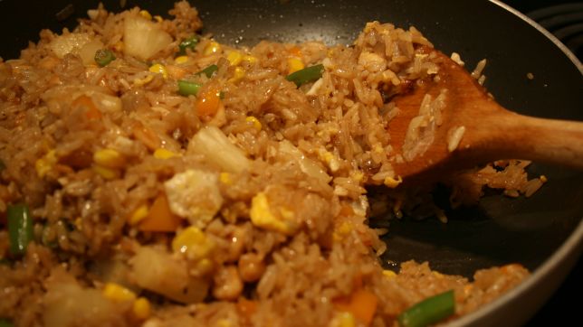Pineapple Fried Rice From Cooked Leftover Rice And Chicken recipe