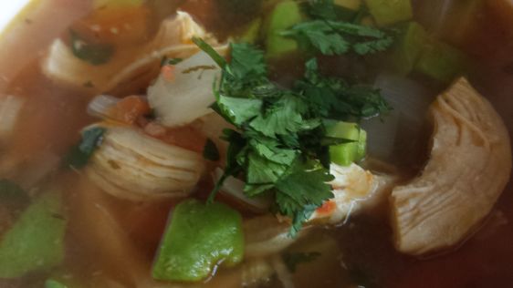 Spicy Avocado Soup With Chicken And Lime recipe