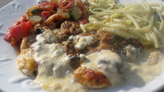 Chicken With Parmesan Cream Sauce recipe