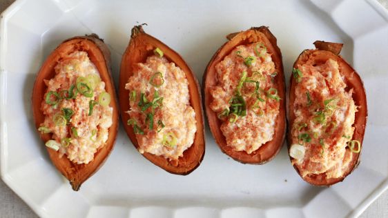 Cheese Stuffed Sweet Potatoes recipe