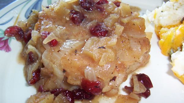 Pork Chops With Apples Cranberries recipe