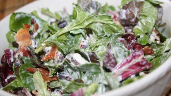Spinach Salad With Cranberries Pecans Bacon And Blue Cheese recipe