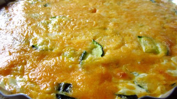 Zucchini Jalapeno Cheddar Crustless Quiche recipe