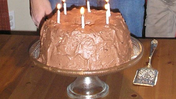 Angel Food Cake With Yummy Chocolate Whipped Cream Icing recipe