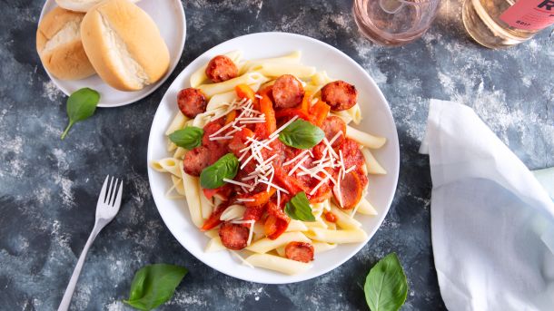 Sausage Penne And Peppers recipe