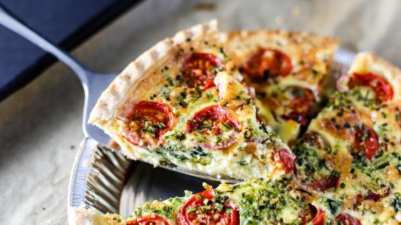 Spinach Tomato And Feta Quiche recipe