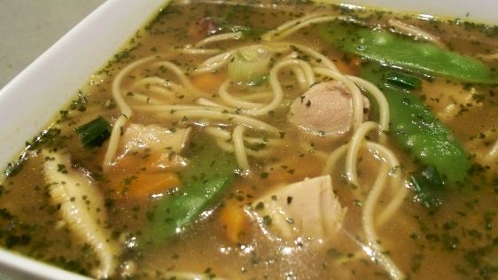 Asian Chicken And Snow Pea Noodle Bowl recipe