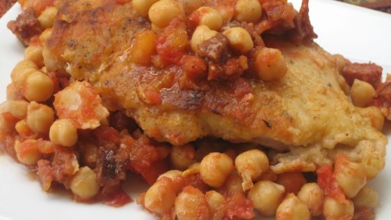 Spanish Chicken With Chorizo And Chickpeas recipe