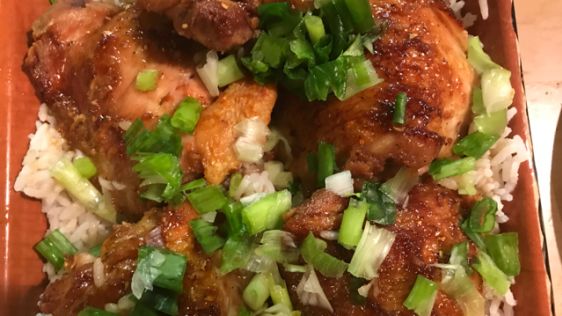 Ginger Scented Honey Hoisin Chicken Thighs With Sesame recipe