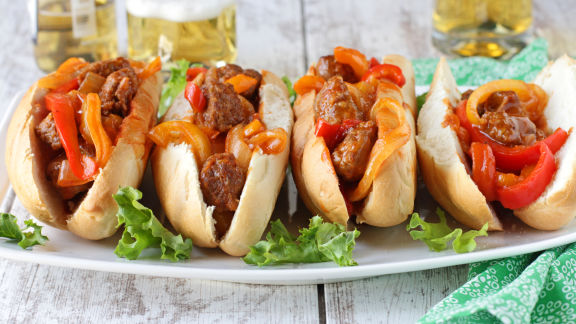 Neely's Smoked Sausage And Pepper Sandwiches recipe