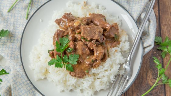 Beef Tips On Rice Pressure Cooker recipe