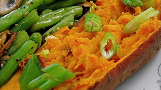 Sticky Bacon Sweet Potato Jackets recipe