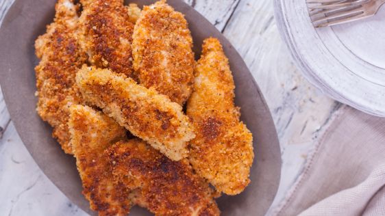 Quinoa Crusted Chicken Fingers recipe