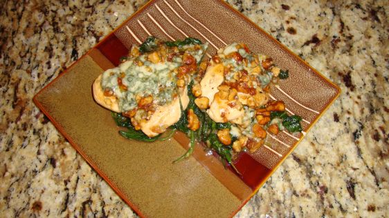 Chicken Scallops With Spinach And Blue Cheese recipe