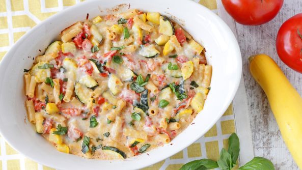 Baked Ziti And Summer Vegetables recipe