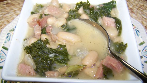 Tuscan White Bean Soup With Ham And Kale recipe