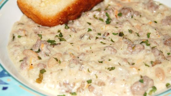 Jan's Comforting Yummy But Naughty Chicken Wild Rice Soup recipe