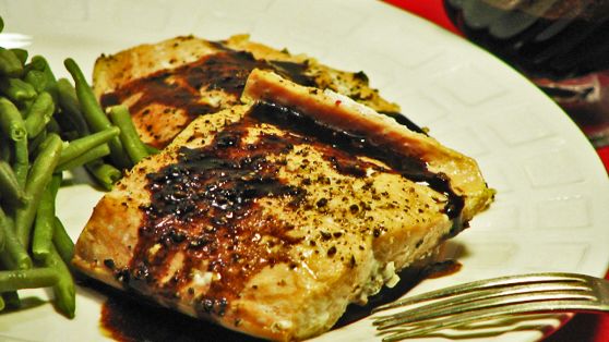 Balsamic Glazed Cracked Pepper Salmon Clean Eating recipe