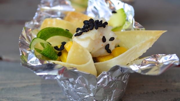 Zucchini Tilapia Cups With Honey Sriracha Drizzle Rsc recipe