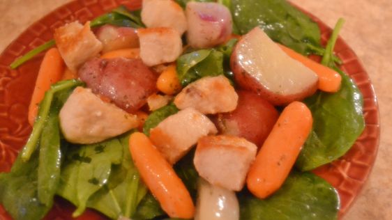 Warm Roasted Root Vegetable And Chicken Salad Rsc recipe