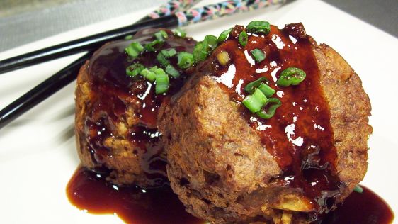 Oriental Mini Meatloaves With Honey Garlic Sauce recipe