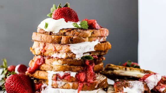 Cream Cheese Stuffed French Toast W Strawberries And Whip Cream recipe