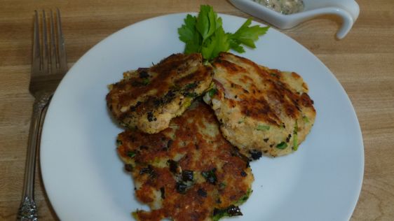 Salmon Potato Cakes With Mustard Tartar Sauce recipe