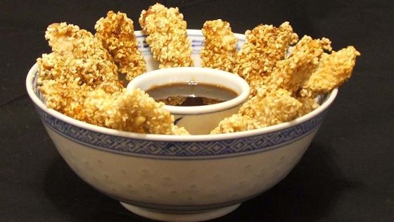 Sesame Pecan Chicken Tenders With Apricot Dipping Sauce recipe
