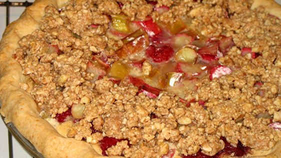 Rhubarb Raspberry Custard Pie recipe