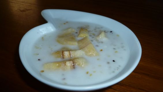 Sweet Banana Soup With Tapioca And Coconut recipe