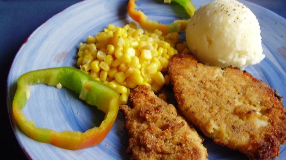 Mustard Parm Fried Chicken Breasts recipe