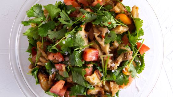 Warm Eggplant Aubergine Salad recipe